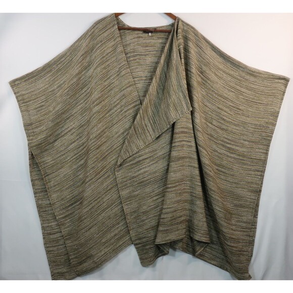 eskandar Jackets & Blazers - Eskandar Green Multi Striped Cotton Linen Kimono Coat Jacket Size 0 Lagenlook